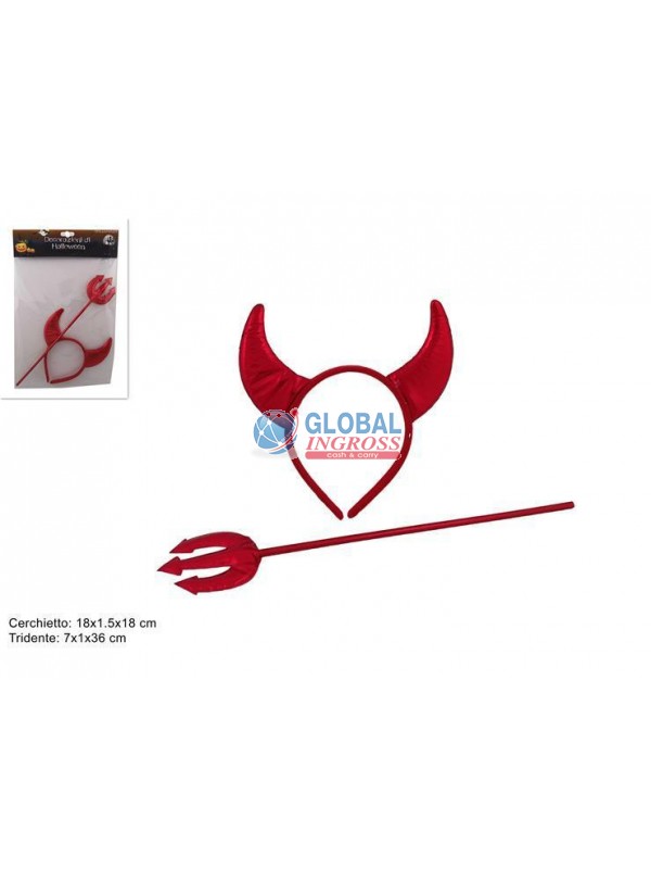 SET CERCHIETTO CORNA E TRIDENTE
