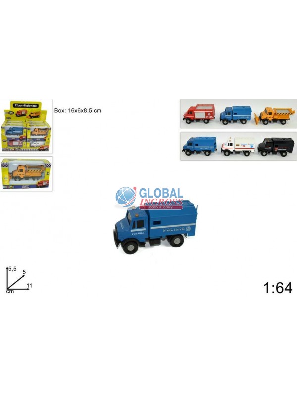 VEICOLI SOCCORSO METALLO 1:64
