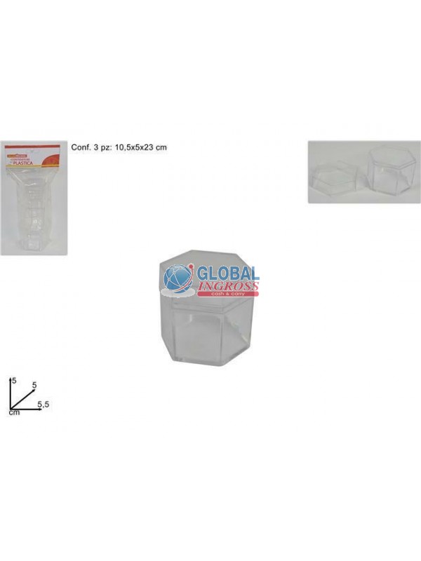 SCATOLE PL. 3pz TRASP. 5cm