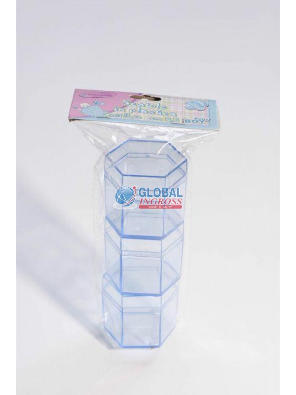 SCATOLE PL. 3pz CELESTE5cm