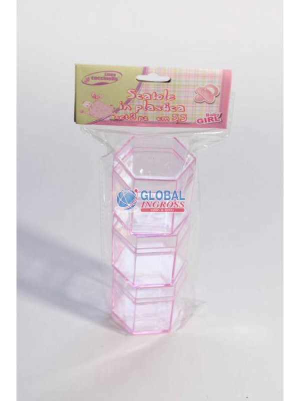 SCATOLE PL. 3pz ROSA 5cm
