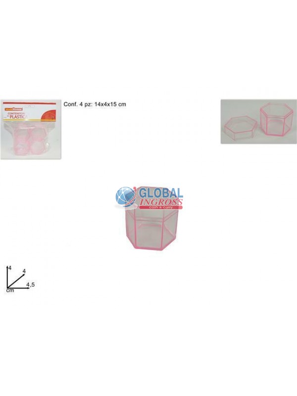 SCATOLE PL. 4pz ROSA 4cm