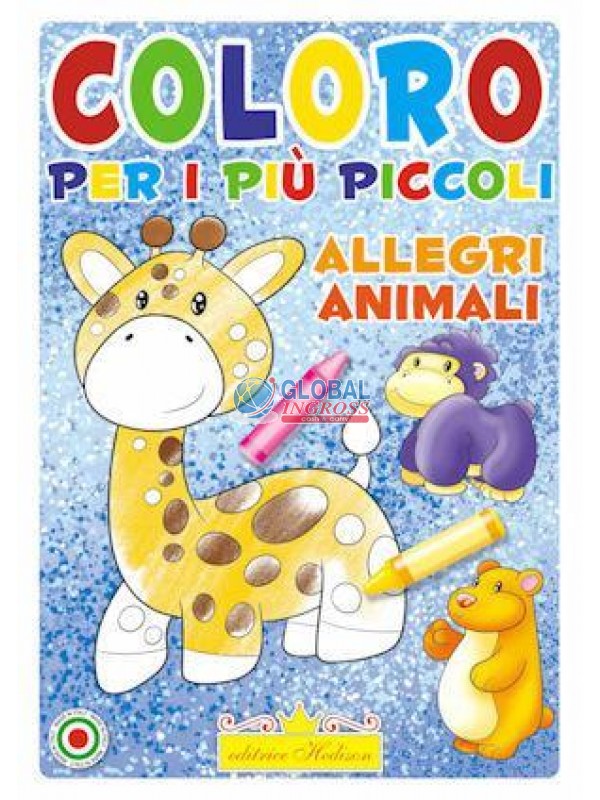 LIBRO COLORA ALLEGRI ANIMALI PER I PIU' PICCOLI.
