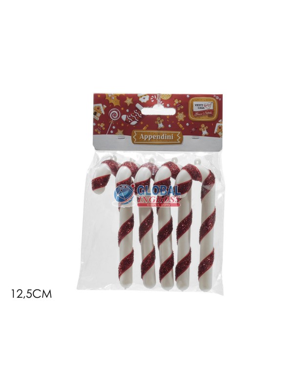 APPENDINI CANDY GLITTERROSSO 5pz