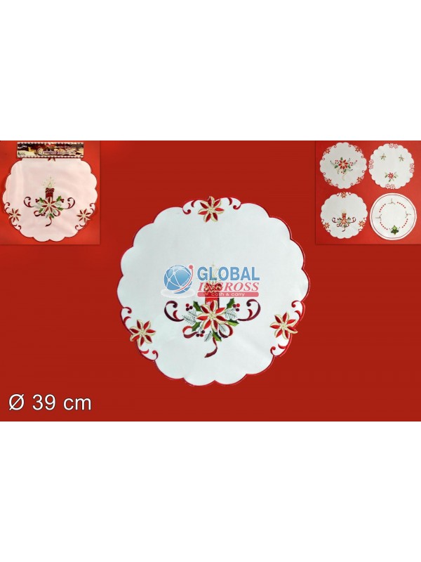 CENTRINO NATALE 39cm TONDO RICAMATO