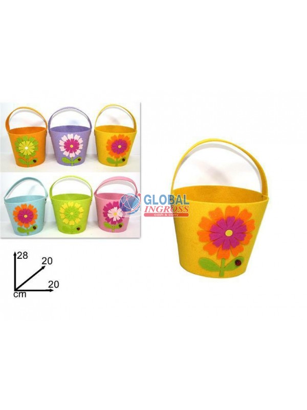 CESTO FELTRO CON FIORE