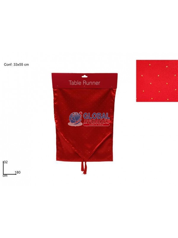 RUNNER 180x32 ROSSO C/DIAMANTI ORO