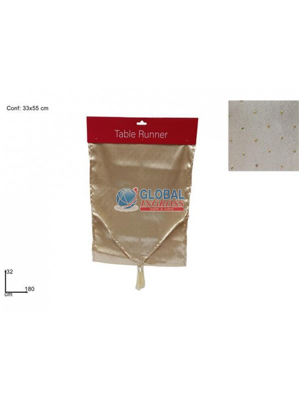 RUNNER 180x32 BEIGE C/DIAMANTI ORO