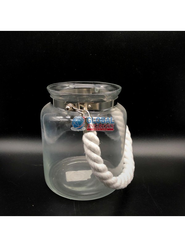 VASO VETRO C/MANICO CORDA