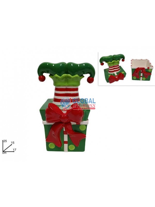 BARATTOLO PACCO REGALO C/GAMBE ELFO