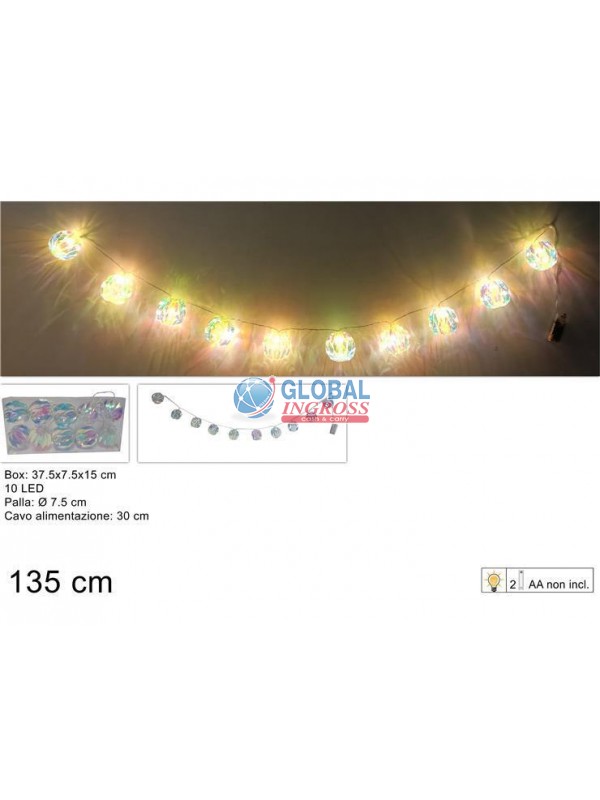 PALLE RAINBOW 10 LUCI BATTERIA