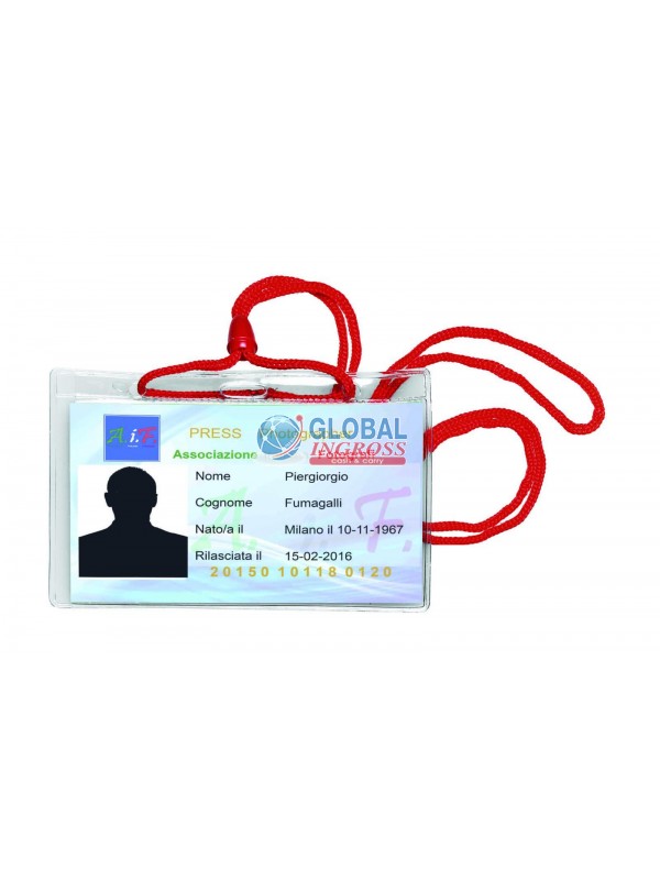 PORTABADGE C/CORDONE NERO