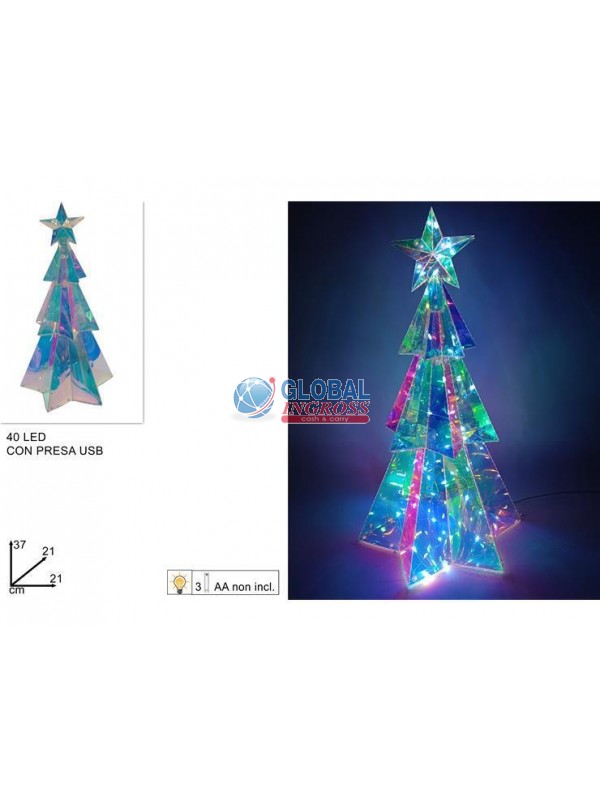 ALBERO RAINBOW 37cm C/40 LED BIANCO USB