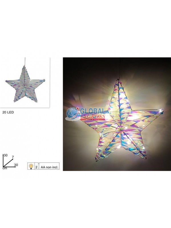 STELLA RAINBOW 30cm C/20 LED BIANCO CALDO