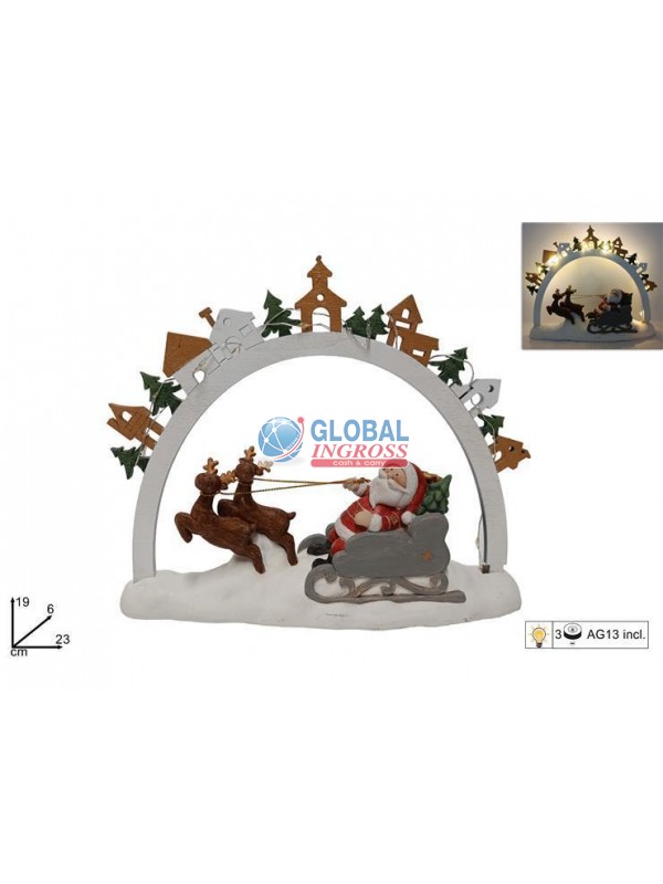 SCENARIO CON BABBO C/SLITTA RENNE C/LUCE