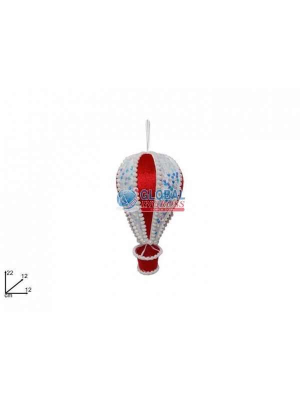 MONGOLFIERA 22cm ROSSA C/PAILLETTES