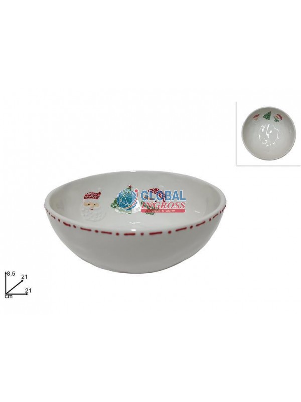 COPPA CERAMICA 21cm DECORO NATALE