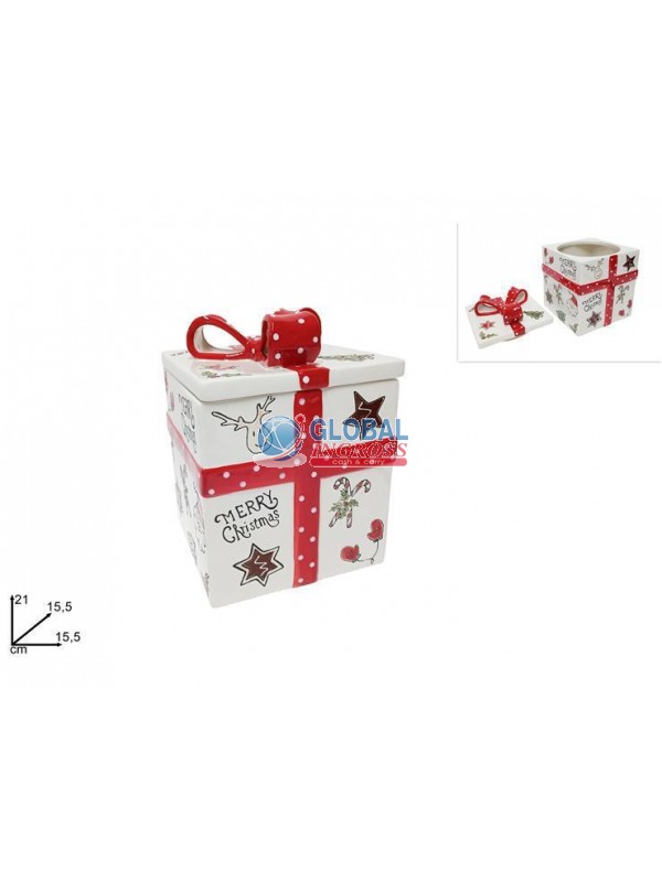 BARATTOLO PACCO REGALO 21cm DECORO NATALE