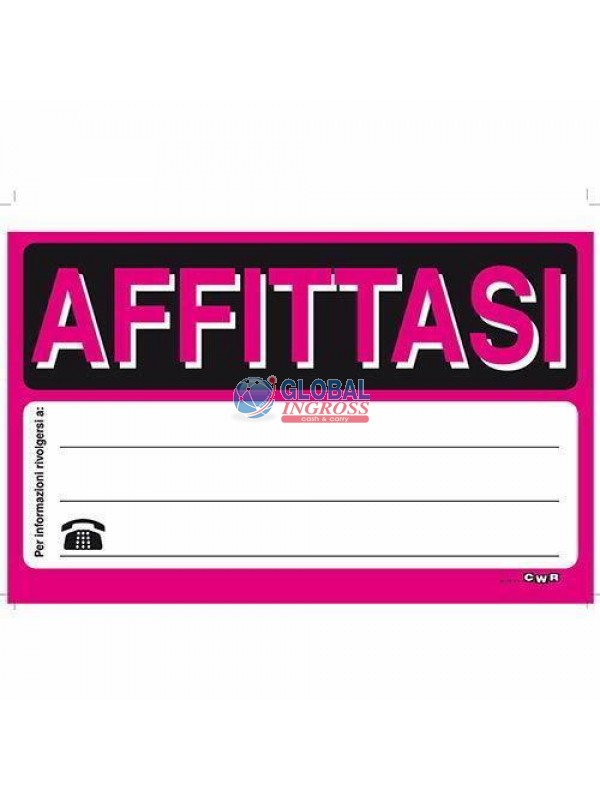CARTELLO AFFITTASI+VARI.23x32