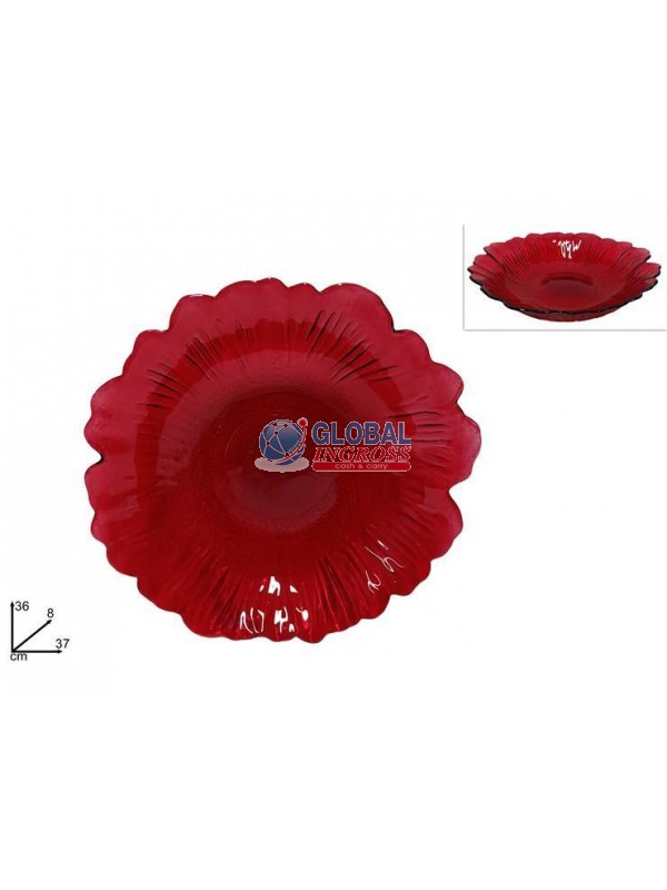 CENTROTAVOLA VETRO ROSSO