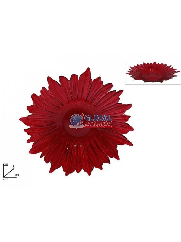 CENTROTAVOLA VETRO ROSSO