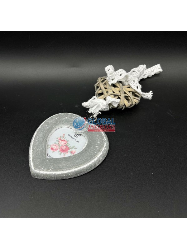 PORTAFOTO CUORE C/LEGNOINTRECCIATO