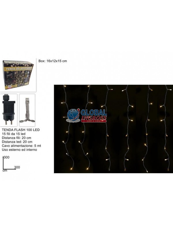 TENDA FLASHLED 225 LED BIANCO CALDO 3x3mt