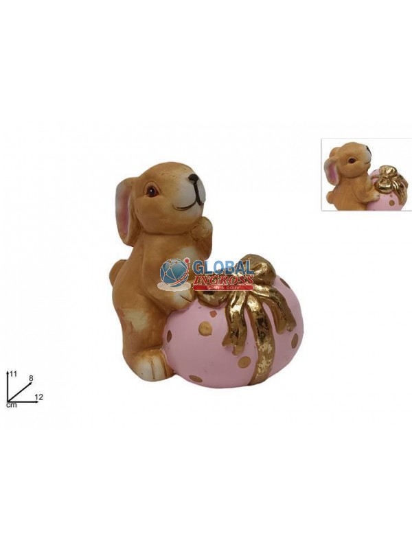 CONIGLIO CON UOVO 11cm