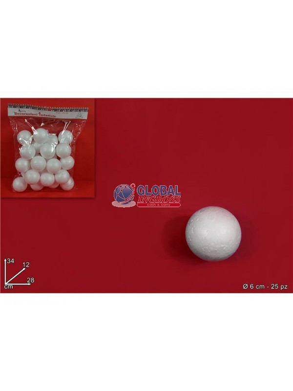 PALLE POLISTIROLO 25pz 6cm