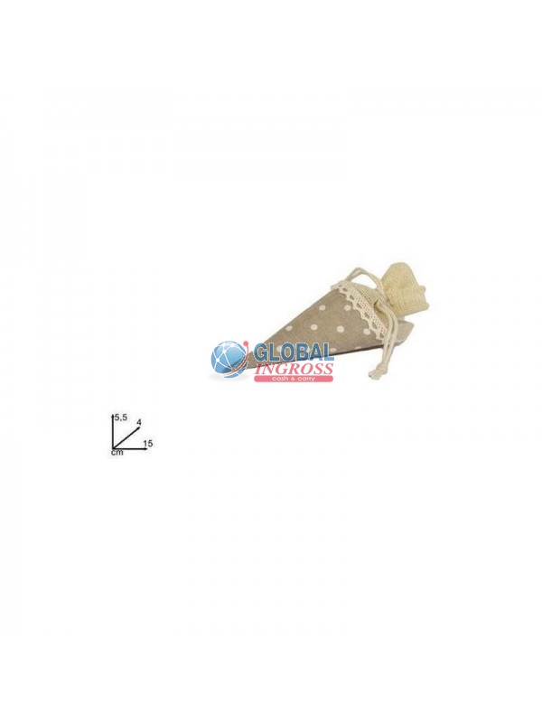 SACCHETTO CONO BEIGE JUTA/MERL
