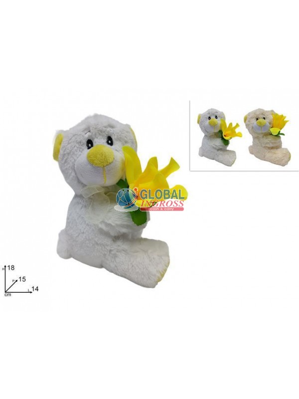 PELUCHE ORSO CON ROSA FESTA DELLE DONNE 18cm