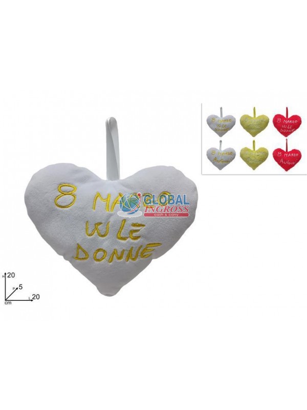 PELUCHE CUORE FESTA DELLE DONNE 20cm GIALLO