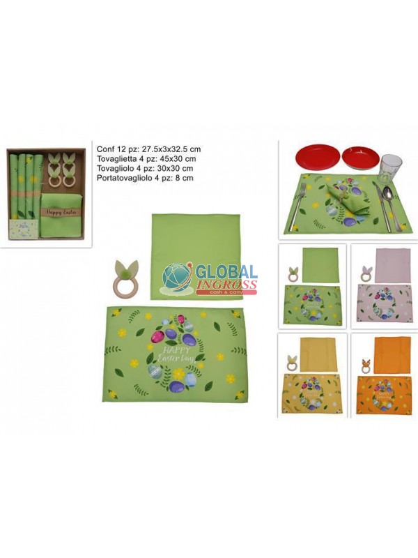 SET TAVOLA 12pz DEC.PASQUA UOVA