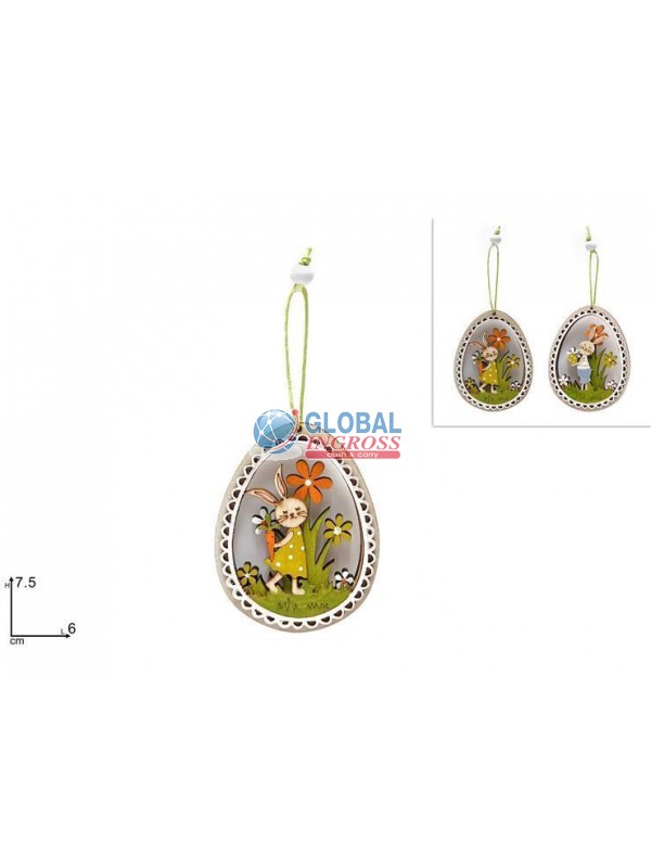 APPENDINO UOVO C/CONIGLIETTO IN LEGNO