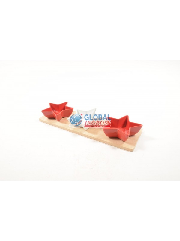 SET APERITIVO BASE IN BAMBU' 3 CIOTOLE STELLA