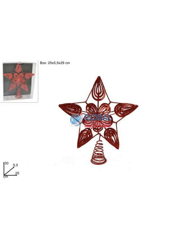 PUNTALE STELLA ROSSO 30cm