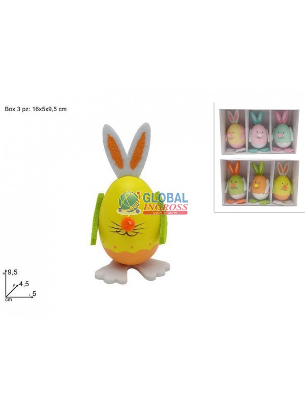 UOVA VISO E ORECCHIE CONIGLIO 3pz