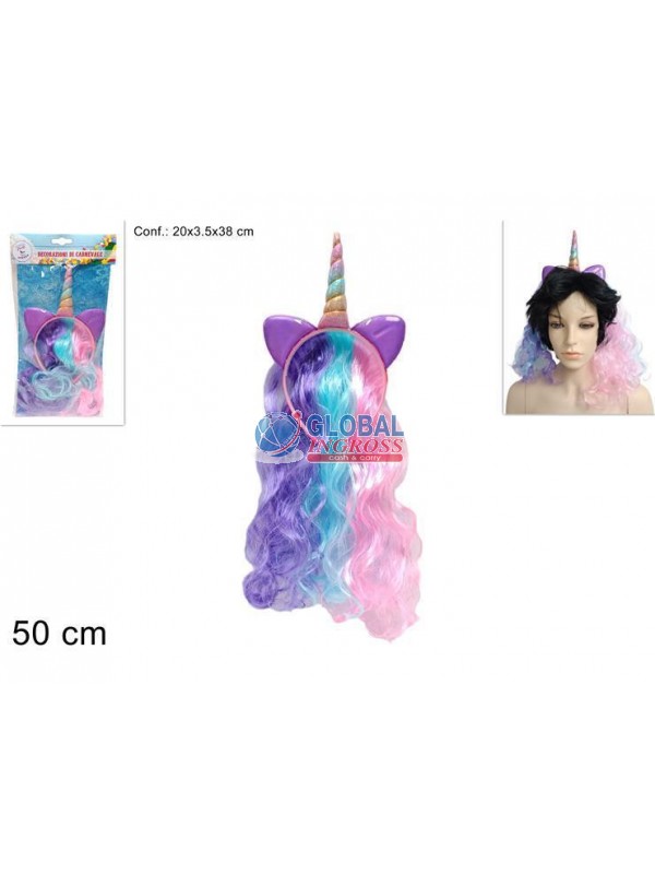 CERCHIETTO UNICORNO CONCAPELLI RAINBOW