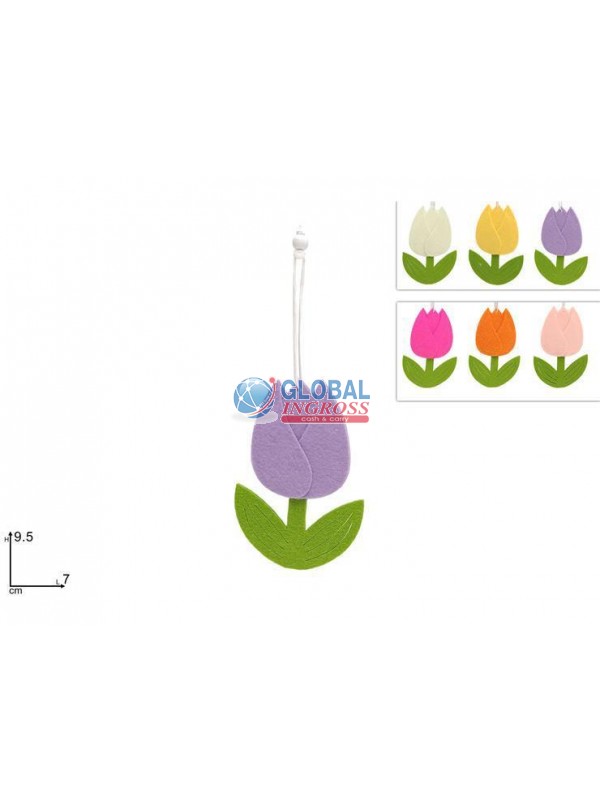 APPENDINO FIORE TULIPANO IN FELTRO 9cm