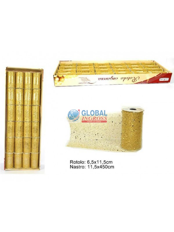NASTRO RETE PAILLETTES 11,5x450cm ORO