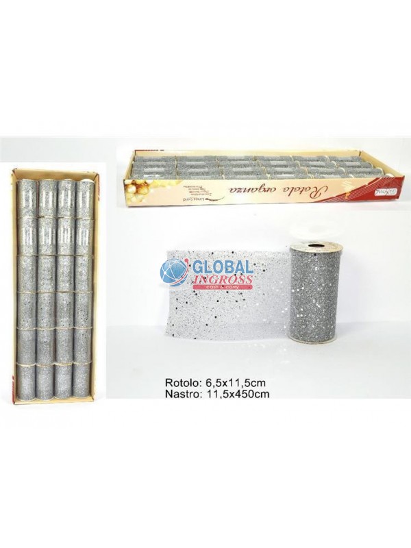 NASTRO RETE PAILLETTES 11,5x450cm SILVER