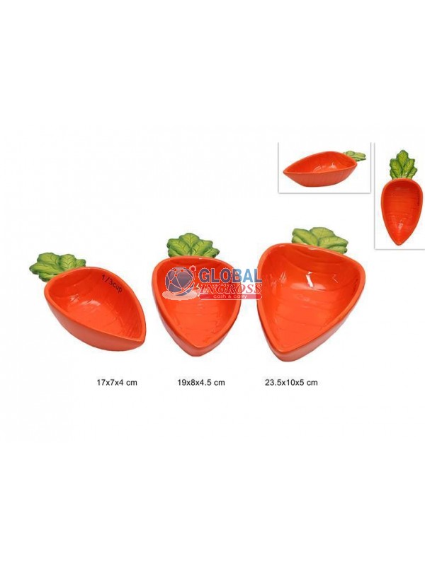 SET 3 VASSOI CAROTE CERAMICA