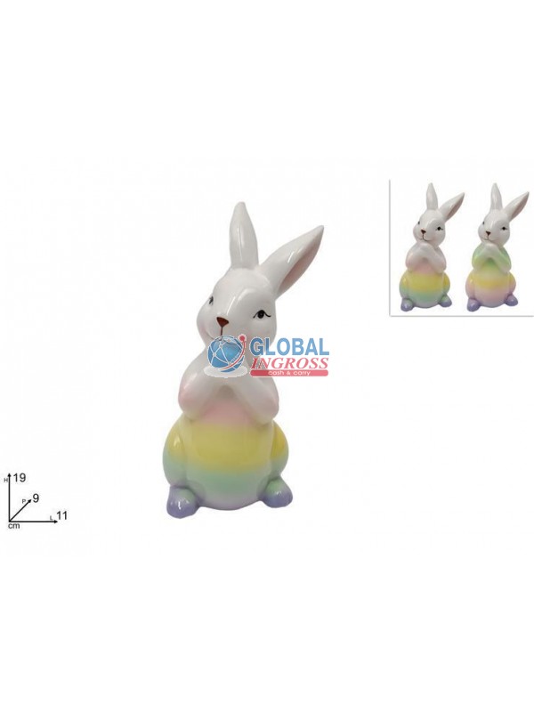 CONIGLIO CERAMICA 19cm MULTICOLOR