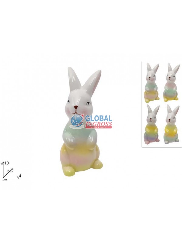 CONIGLIO CERAMICA 10cm MULTICOLOR