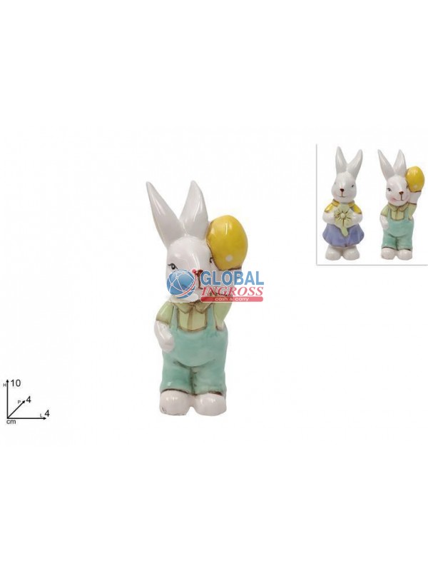 CONIGLIO CERAMICA 10cm ASS.