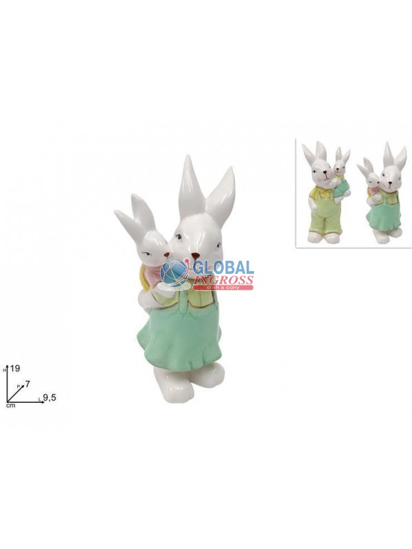 CONIGLIO CERAMICA 19cm C/BABY