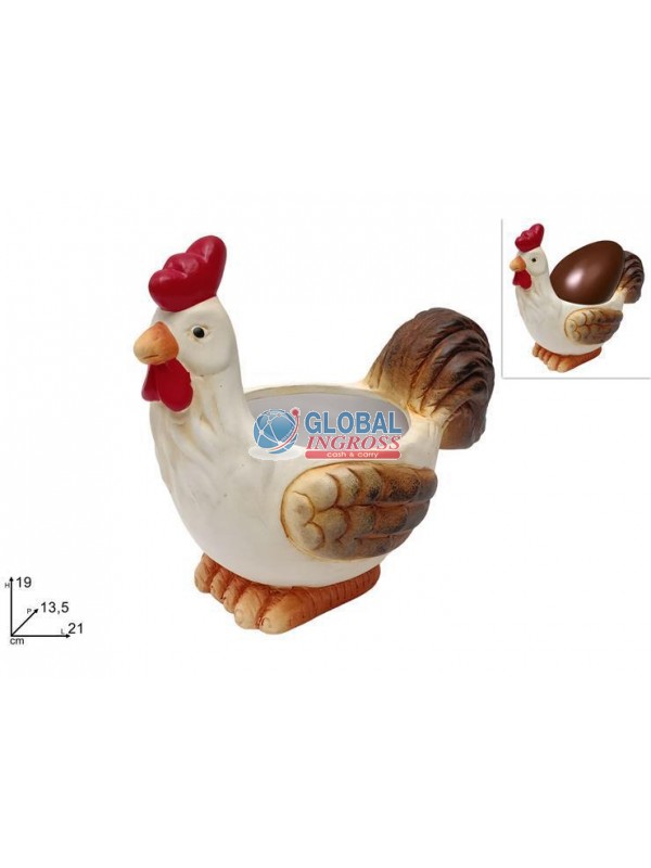 GALLINA PORTA UOVO/PIANTA 19cm