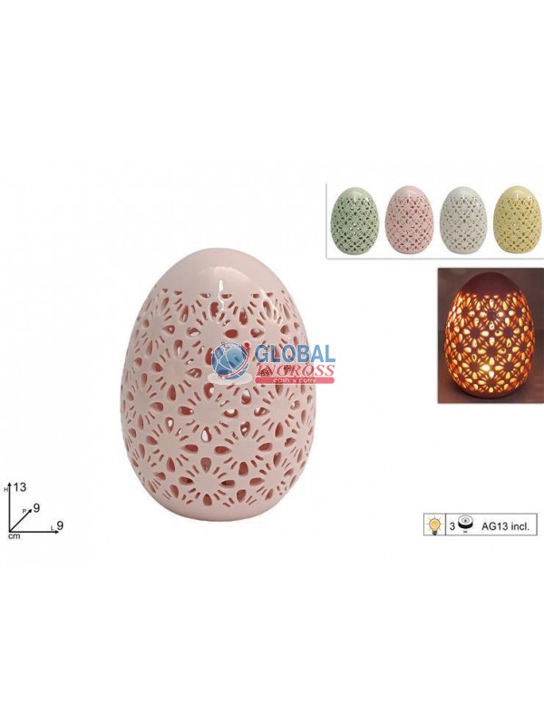 UOVO CERAMICA 13cm C/LUCE