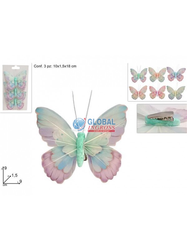 FARFALLE 3pz CON PINZETTA