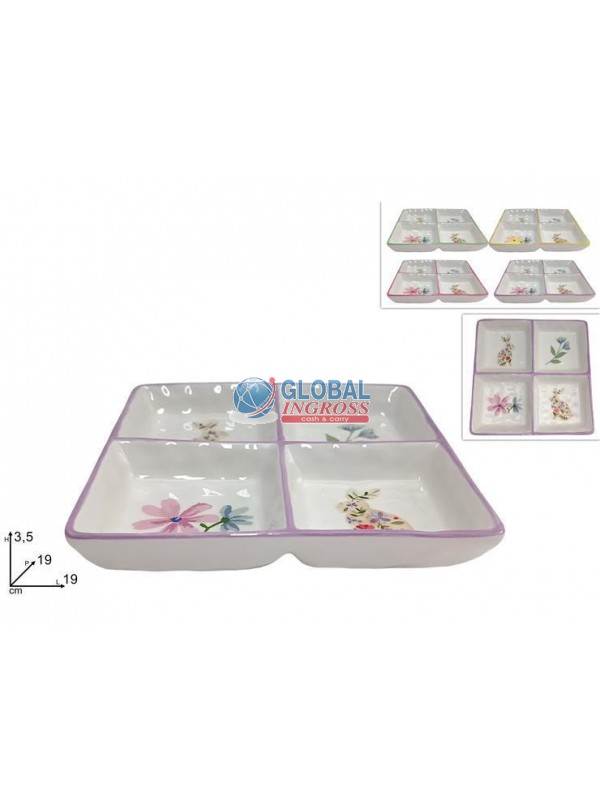 PIATTO PASQUA 4 POSTI 19x19cm